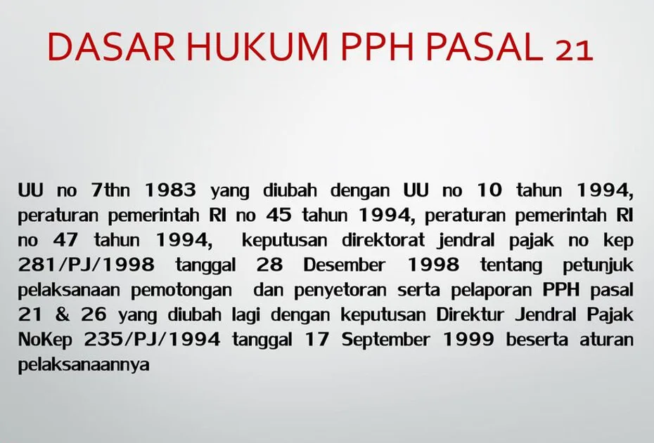 Dasar Hukum PPh Pasal 21